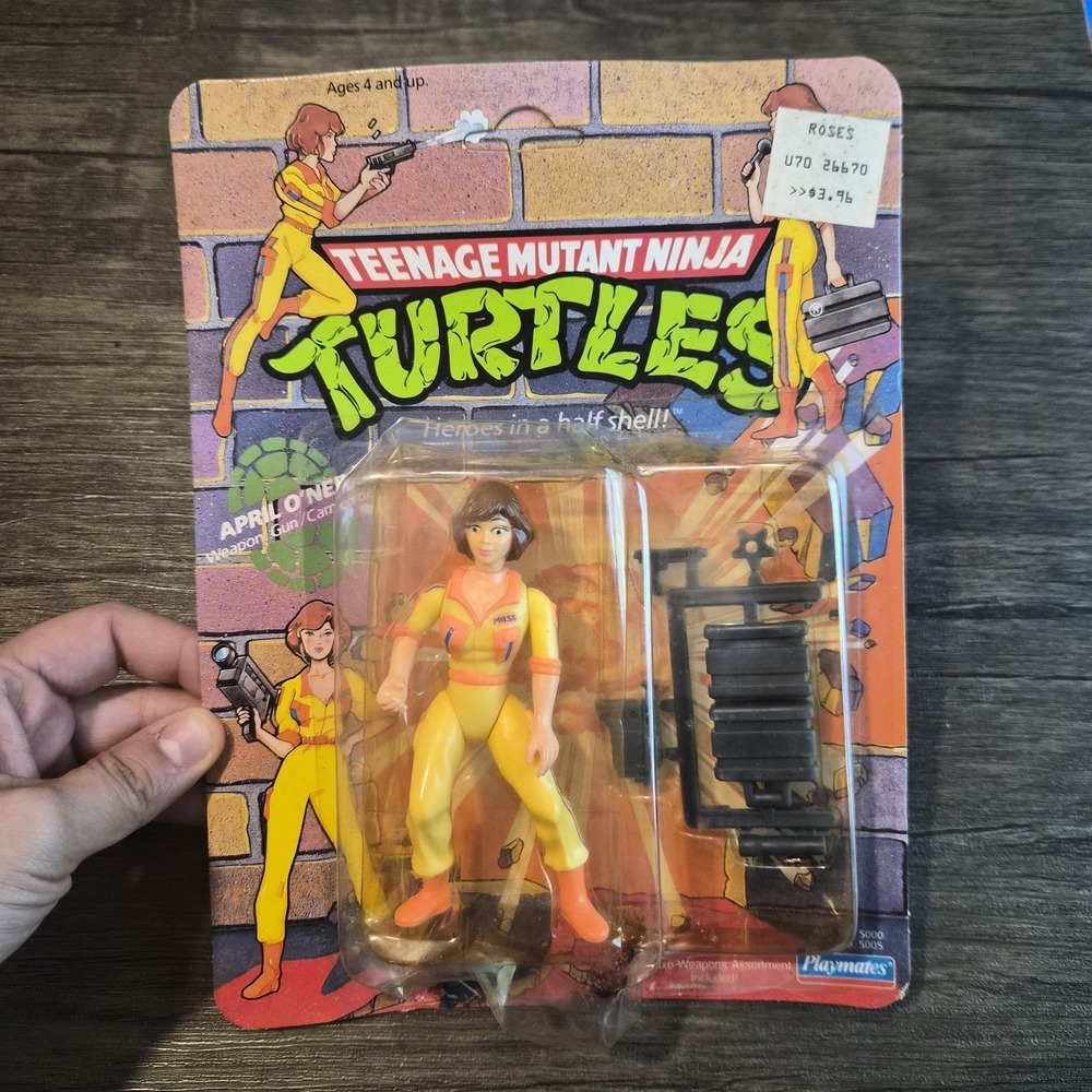 Vintage 1990 TMNT April O'Neil Factory Sealed Action Figure Playmates 5005 Press